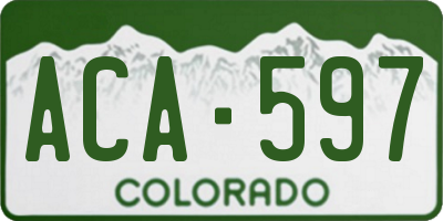 CO license plate ACA597