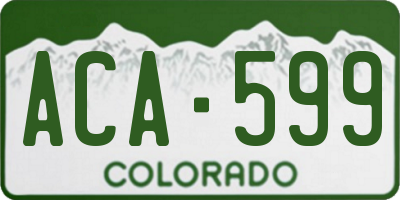 CO license plate ACA599