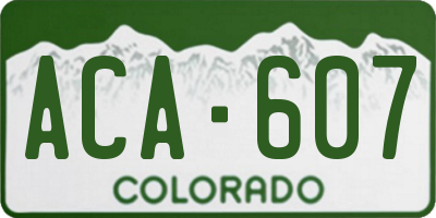 CO license plate ACA607