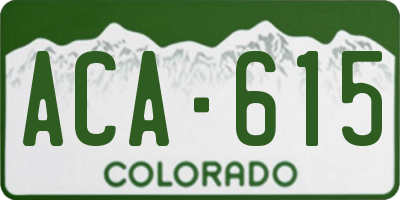 CO license plate ACA615