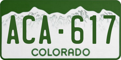 CO license plate ACA617