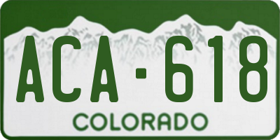 CO license plate ACA618