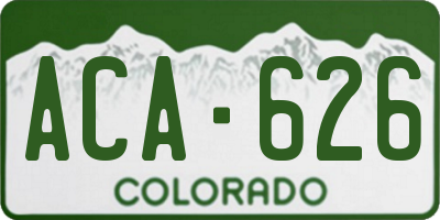 CO license plate ACA626