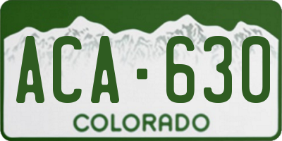 CO license plate ACA630