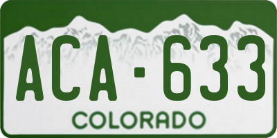 CO license plate ACA633
