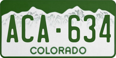 CO license plate ACA634