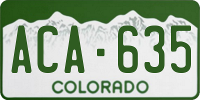 CO license plate ACA635