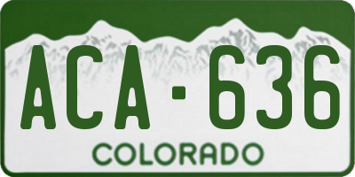 CO license plate ACA636