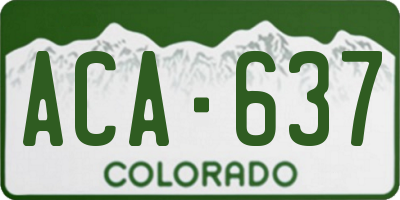 CO license plate ACA637
