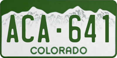 CO license plate ACA641