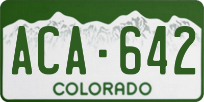 CO license plate ACA642