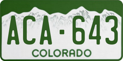 CO license plate ACA643