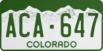 CO license plate ACA647