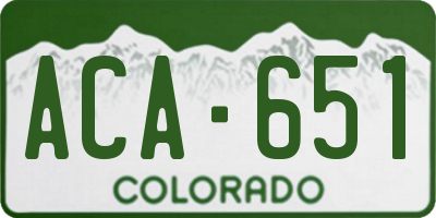 CO license plate ACA651