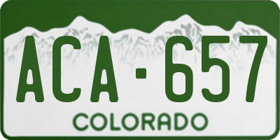CO license plate ACA657