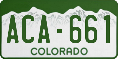 CO license plate ACA661