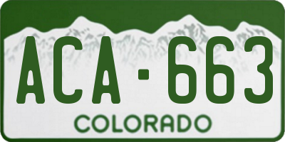 CO license plate ACA663