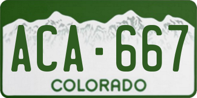 CO license plate ACA667
