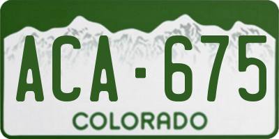 CO license plate ACA675