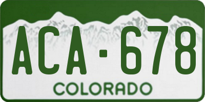 CO license plate ACA678