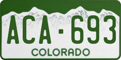 CO license plate ACA693