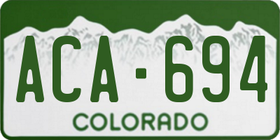 CO license plate ACA694