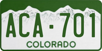 CO license plate ACA701