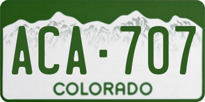 CO license plate ACA707