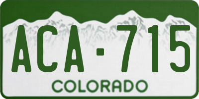 CO license plate ACA715