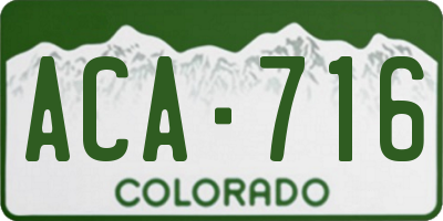 CO license plate ACA716