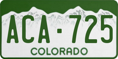 CO license plate ACA725