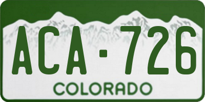 CO license plate ACA726