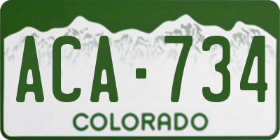 CO license plate ACA734
