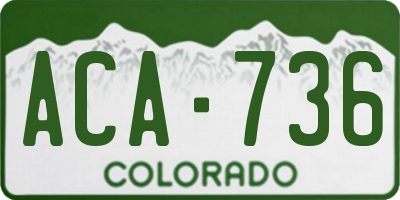 CO license plate ACA736