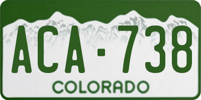 CO license plate ACA738