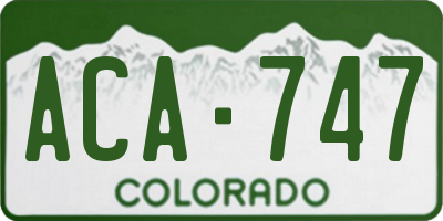 CO license plate ACA747
