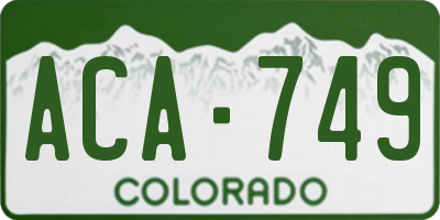 CO license plate ACA749