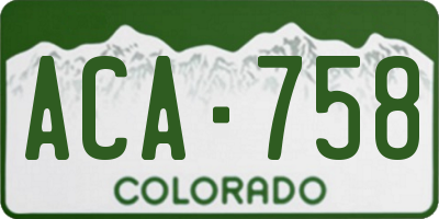 CO license plate ACA758