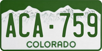 CO license plate ACA759