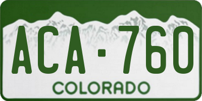 CO license plate ACA760