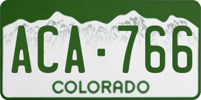 CO license plate ACA766