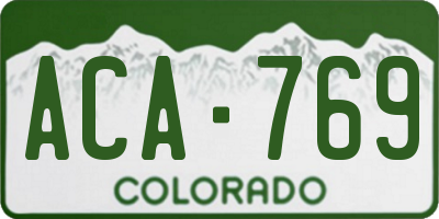 CO license plate ACA769