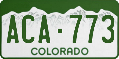 CO license plate ACA773