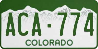 CO license plate ACA774