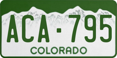CO license plate ACA795