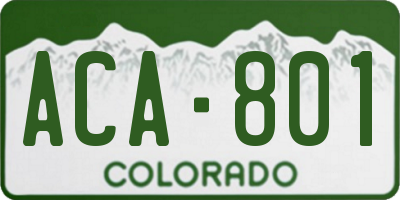 CO license plate ACA801