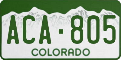 CO license plate ACA805