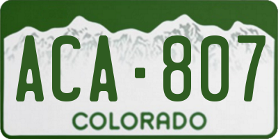 CO license plate ACA807