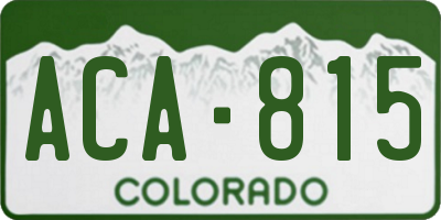 CO license plate ACA815