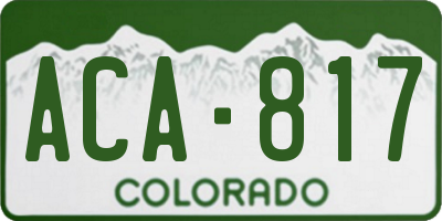 CO license plate ACA817